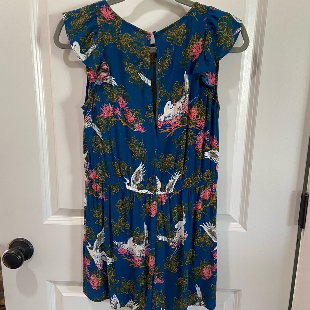 Express Colorful Egret Print Ruffled Romper - Picture 5 of 9
